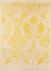 Design para um brocado de veludo ou seda, 1850 (lápis e wc no papel)